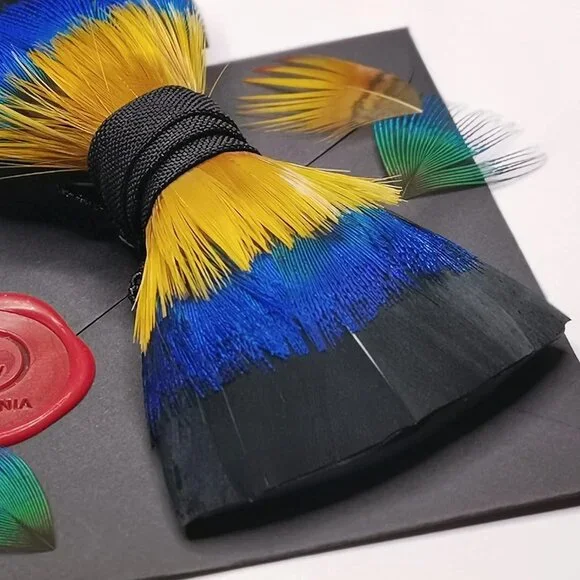 Feather Bow Ties for Men Original Luxury Elegant Wedding Bow Tie Pre-Tied Handma